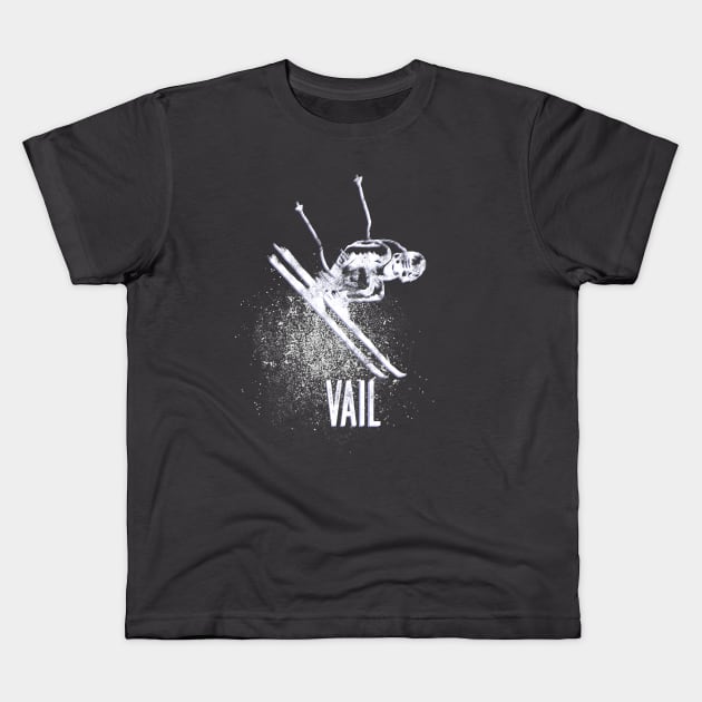 Vail Colorado Downhill Skier Retro Vintage Kids T-Shirt by Pine Hill Goods